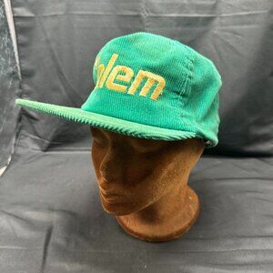 VINTAGE Salem Hat Cap Snapback Green Gold Corduroy Cigarette Logo Mens 90s